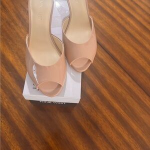 Nine West Nude Peep Toe Heels